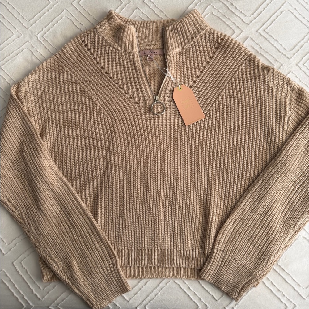 Love Tree Tan Cowl Neck Sweater
